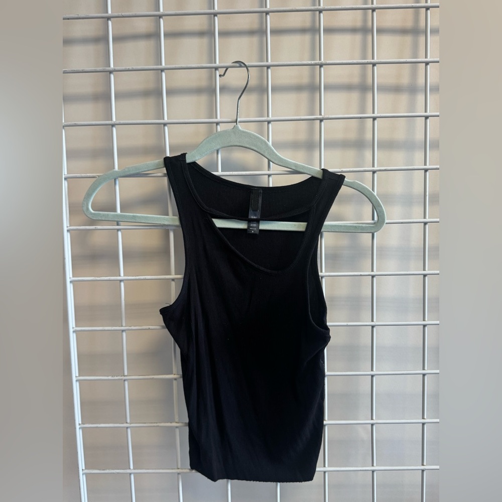 SKIMS Black Ribbed Tank Top
